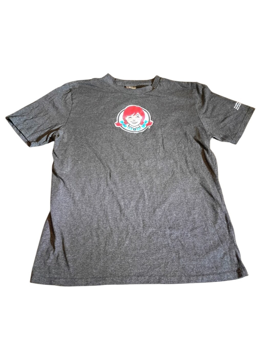 Wendy's Employee Uniform T-Shirt Gray "Wee Hours Are Our Hours" Graphic Tee Adul